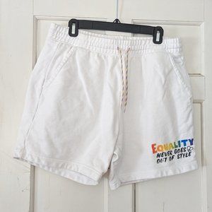 Levis White Cotton Equality Shorts Size Large